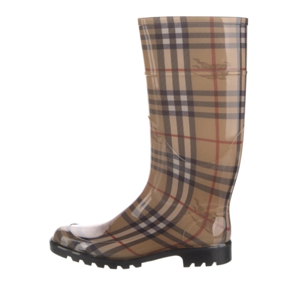 Burberry Haymarket Check Pattern Rubber Rain Boots